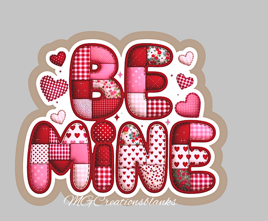 Be mine clear acrylic blanks for badge reels with matching vinyl decal, XOXO acrylic blank, Valentine craft blank, Be mine acrylic blank