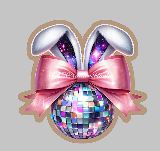 Easter bunny clear acrylic blanks for badge reels with vinyl decal, bunny acrylic blank, easter bunny ears decal, Easter ears acrylic blank