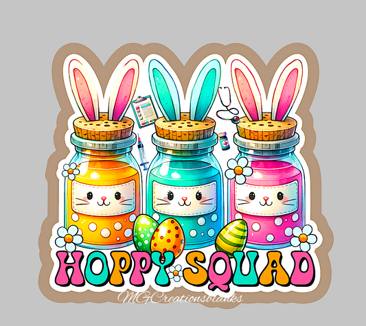 Easter Hoppy squad DIY blank, Easter nurse clear acrylic blanks for badge reels with vinyl decal, Easter medical acrylic blank, Easter RN acrylic blank