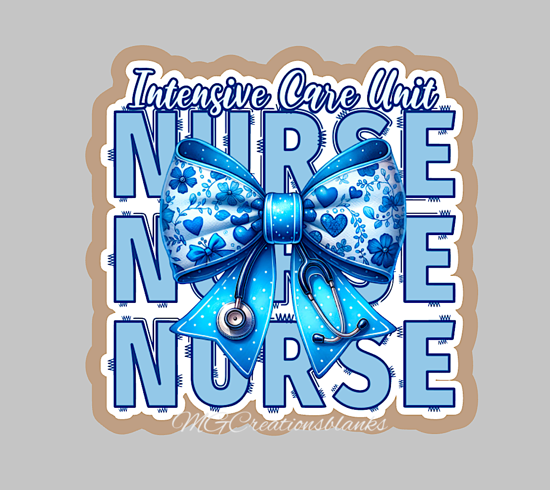 Intensive Care Unit nurse acrylic blank for badge reels & vinyl decal, ICU acrylic blank, ICU craft acrylic blank for badge reel, ICU nurse