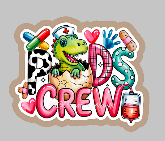 Pediatric crew acrylic blanks for badge reels & vinyl decal, PEDS crew craft acrylic blank, Pediatric Nurse badge reel, PEDS