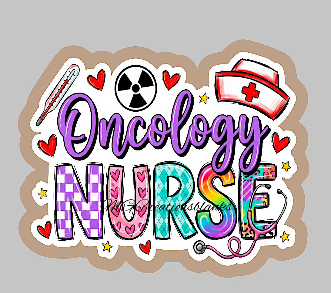 Oncology nurse assistant acrylic blank for badge reels & vinyl decal, Oncology RN acrylic blank, Oncology badge reel, Oncology