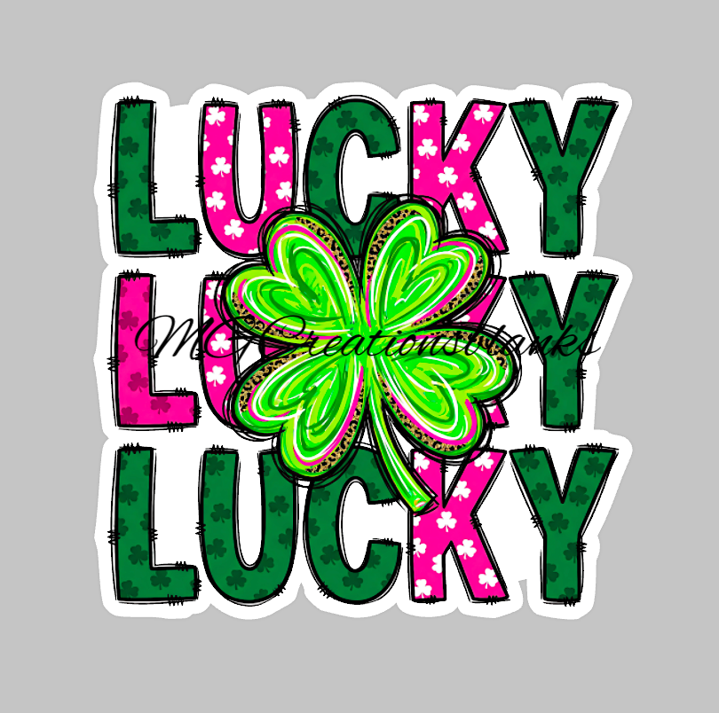 St. Patrick’s Lucky clover acrylic blanks for badge reels with vinyl decal, Lucky acrylic blank, Irish clover decal, St. Patrick DIY craft blank