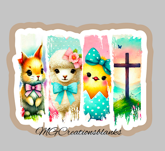 Easter clear acrylic blank for badge reels with vinyl decal, Easter acrylic blank, easter DIY craft blank, easter bunny craft blanks