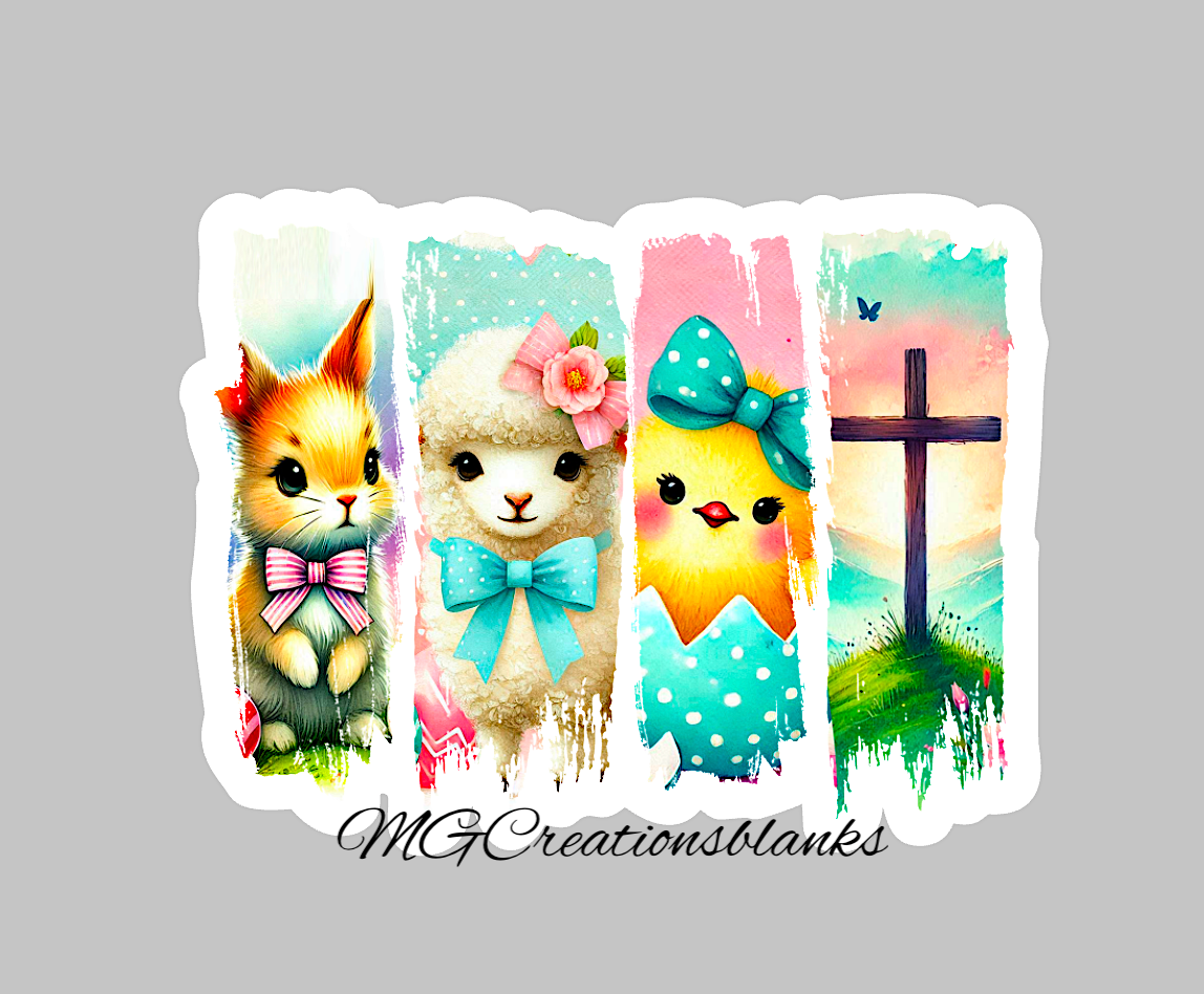 Easter clear acrylic blank for badge reels with vinyl decal, Easter acrylic blank, easter DIY craft blank, easter bunny craft blanks