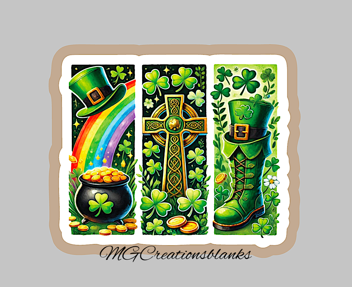 St. Patrick’s Day  acrylic blanks for badge reels with vinyl decal, Lucky acrylic blank, Irish clover decal, St. Patrick DIY craft blank