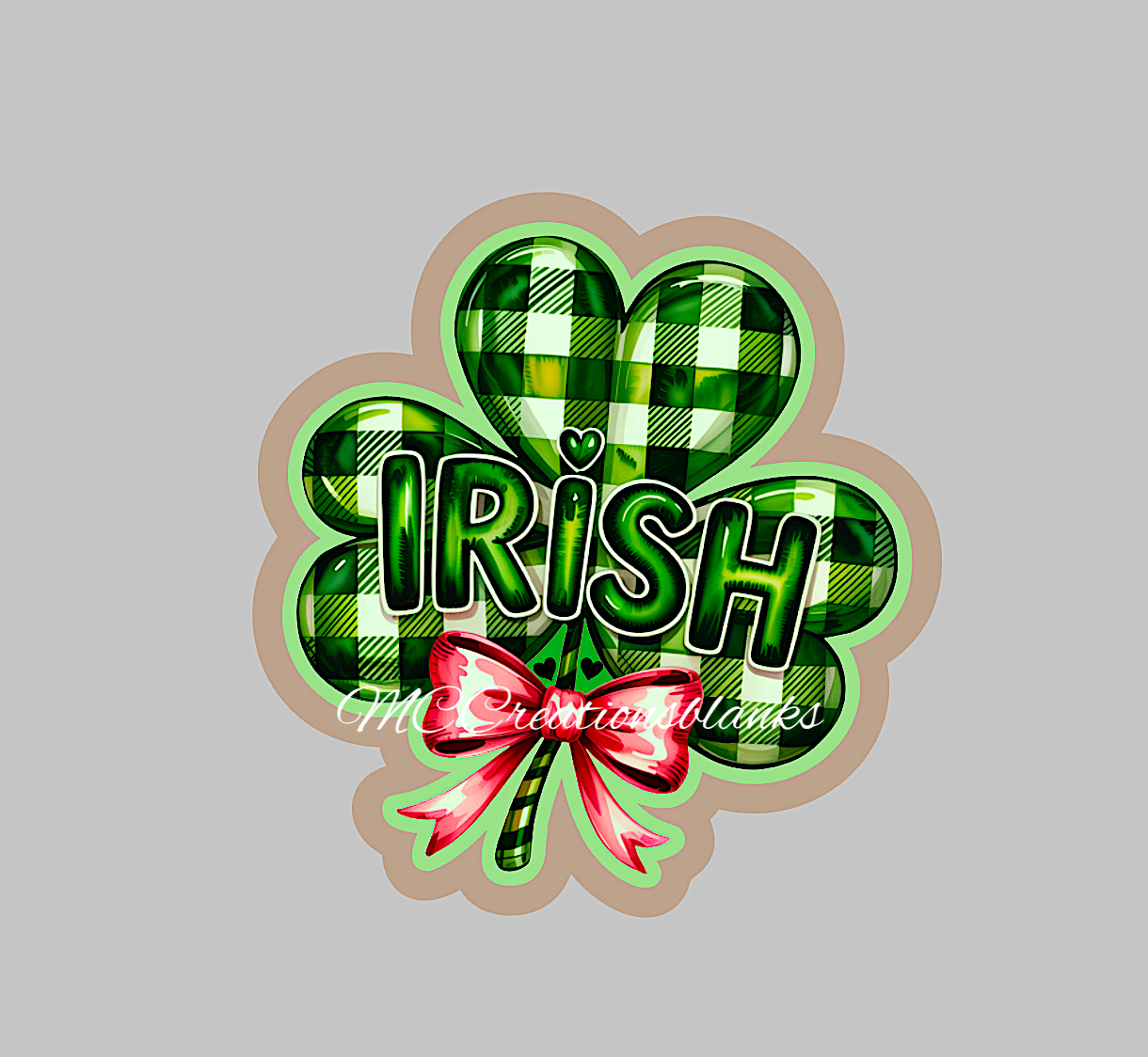 St. Patrick’s clover acrylic blanks for badge reels with vinyl decal, Irish clover DIY acrylic blank, Irish clover, St. Patrick craft acrylic blank