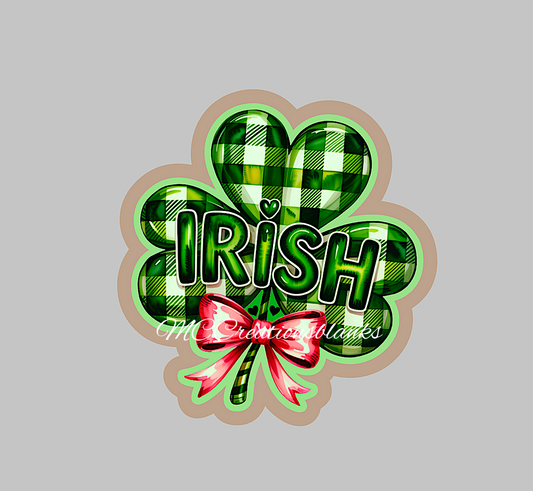 St. Patrick’s clover acrylic blanks for badge reels with vinyl decal, Irish clover DIY acrylic blank, Irish clover, St. Patrick craft acrylic blank