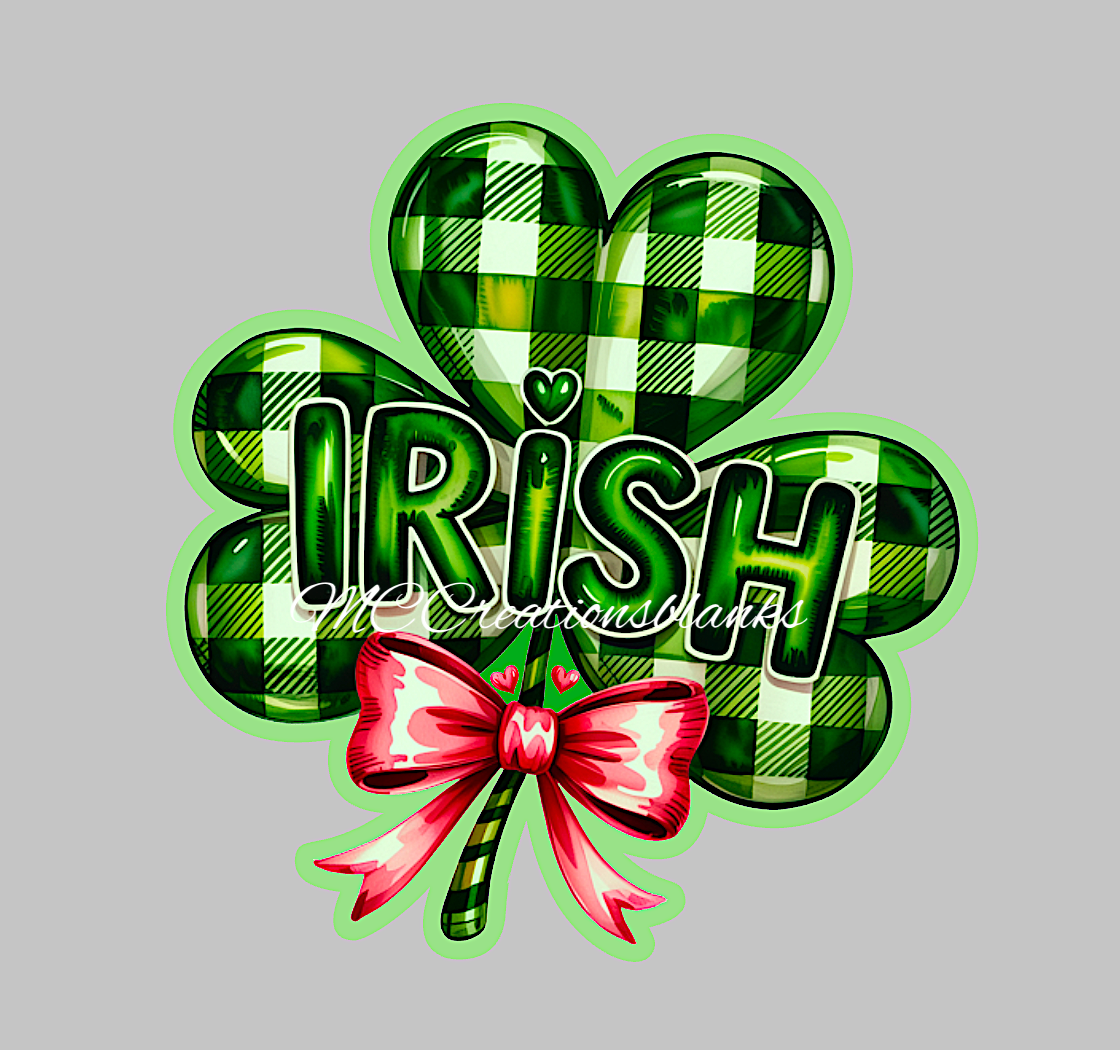 St. Patrick’s clover acrylic blanks for badge reels with vinyl decal, Irish clover DIY acrylic blank, Irish clover, St. Patrick craft acrylic blank