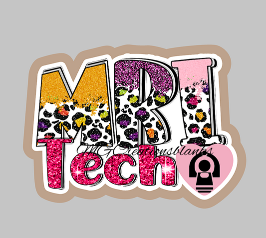 MRI tech acrylic blank for badge reels & vinyl decal, CT tech craft blank, medical tech DIY acrylic blank