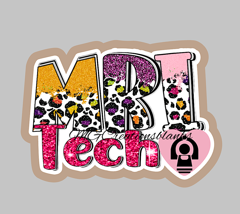 MRI tech acrylic blank for badge reels & vinyl decal, CT tech craft blank, medical tech DIY acrylic blank