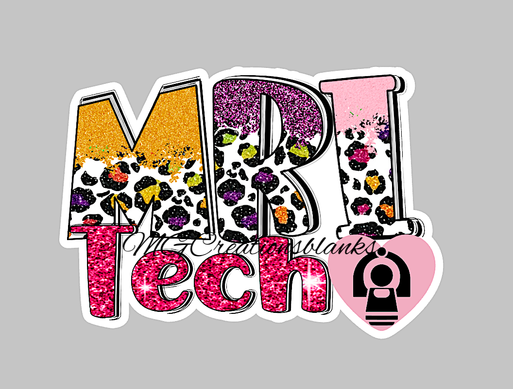 MRI tech acrylic blank for badge reels & vinyl decal, CT tech craft blank, medical tech DIY acrylic blank