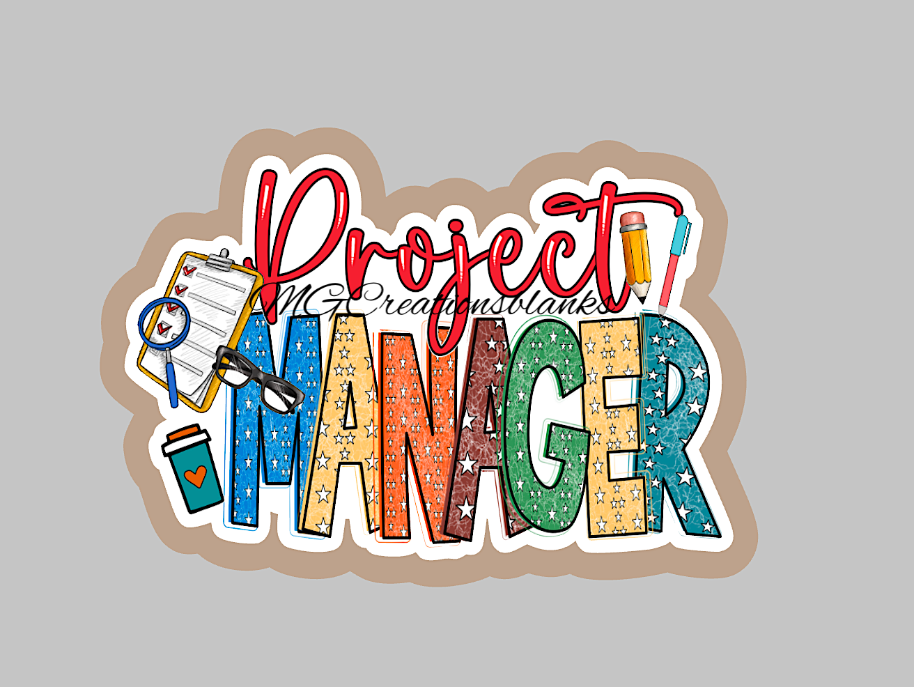 Project manager acrylic blanks for badge reels & vinyl decal, manager craft acrylic, Boss Badge reel supplies, manager badge reel