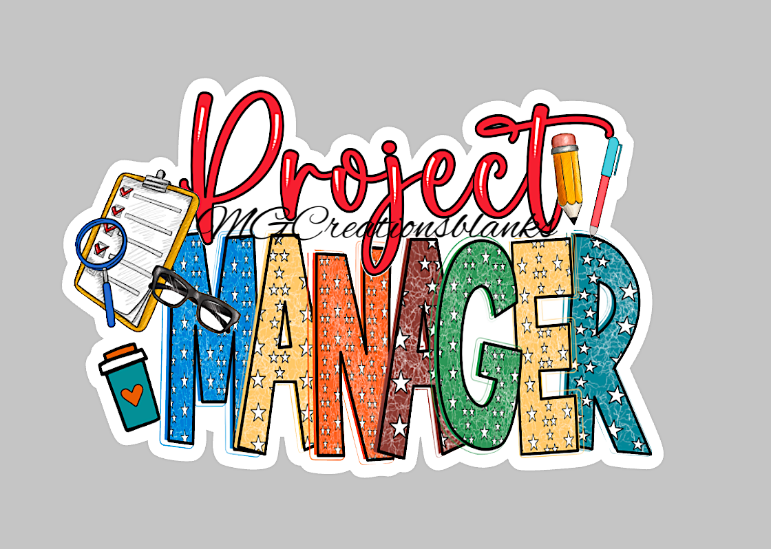 Project manager acrylic blanks for badge reels & vinyl decal, manager craft acrylic, Boss Badge reel supplies, manager badge reel