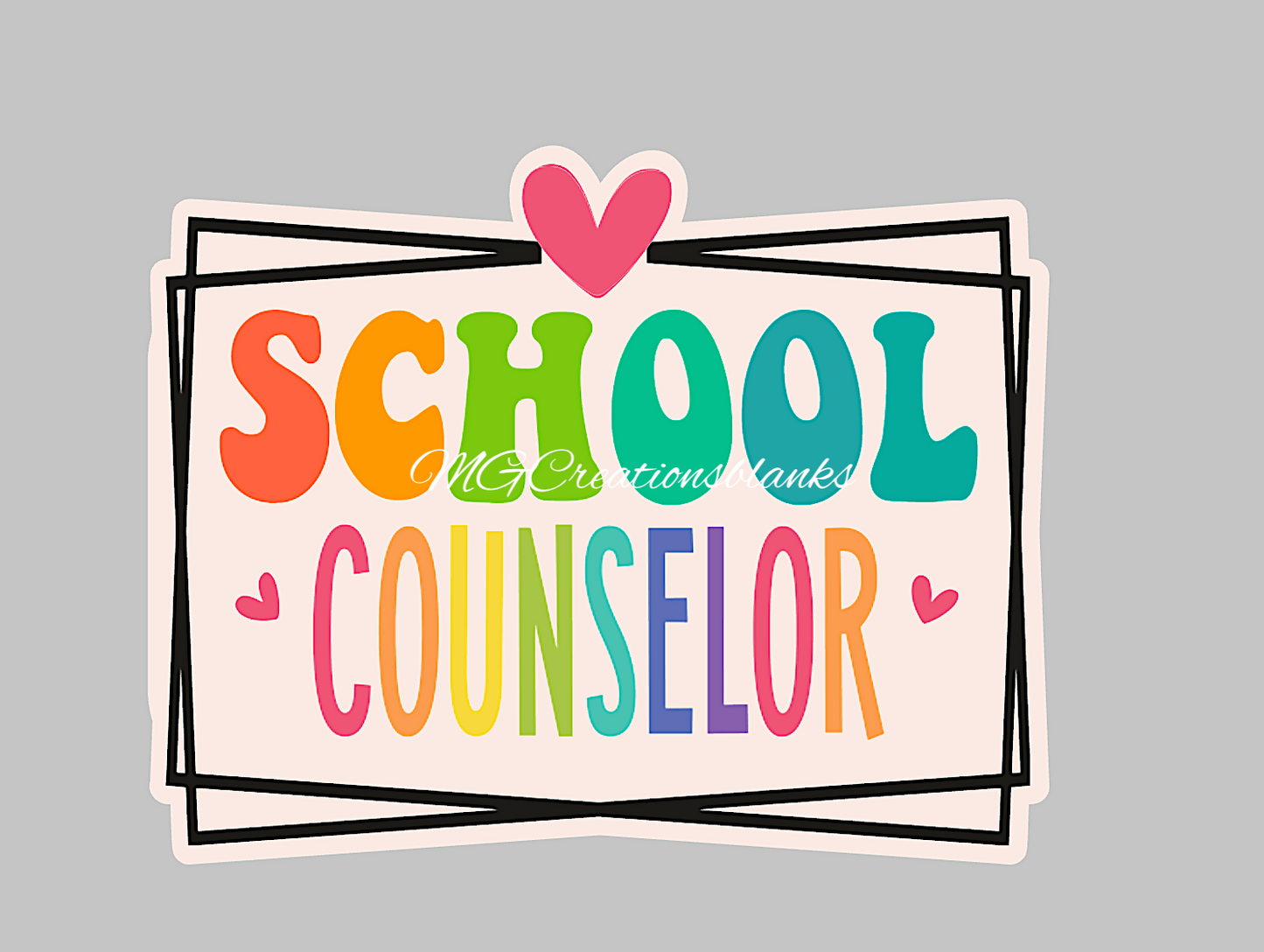 School counselor clear acrylic blank for badge reels & vinyl decal, counselor acrylic blank, School counselor craft DIY blank, counselor badge reel
