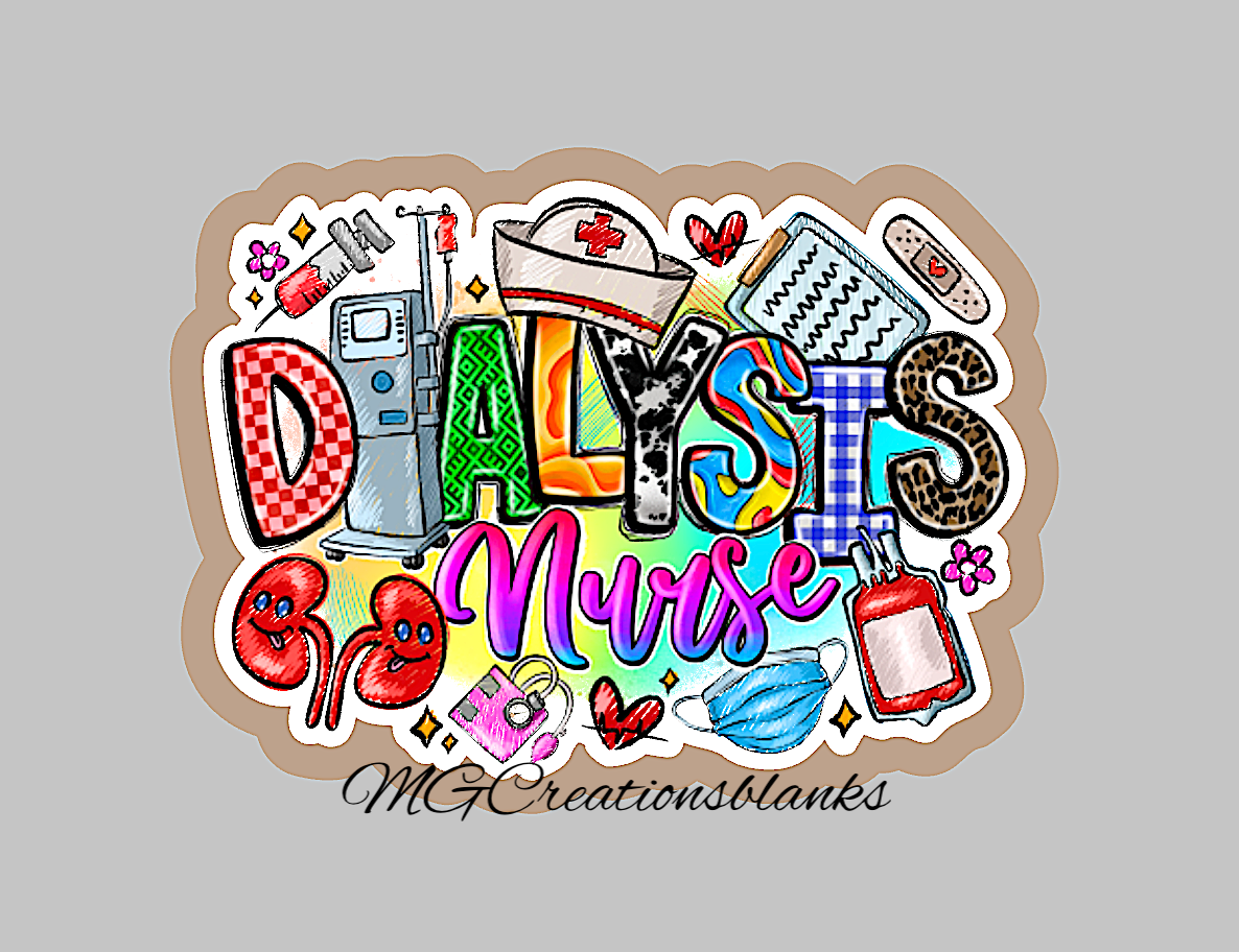 Dialysis Nurse acrylic blanks for badge reels & vinyl decal, Dialysis nurse acrylic blank, Nurse badge reel supplies, nurse DIY craft blank