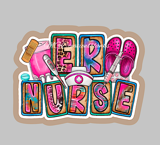 Emergency Room Nurse acrylic blanks for badge reels & vinyl decal, ER nurse acrylic blank, Nurse badge reel supplies, ER nurse