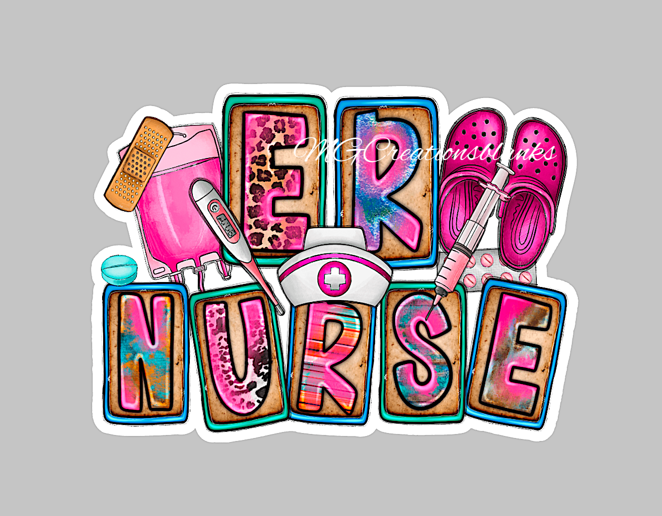 Emergency Room Nurse acrylic blanks for badge reels & vinyl decal, ER nurse acrylic blank, Nurse badge reel supplies, ER nurse