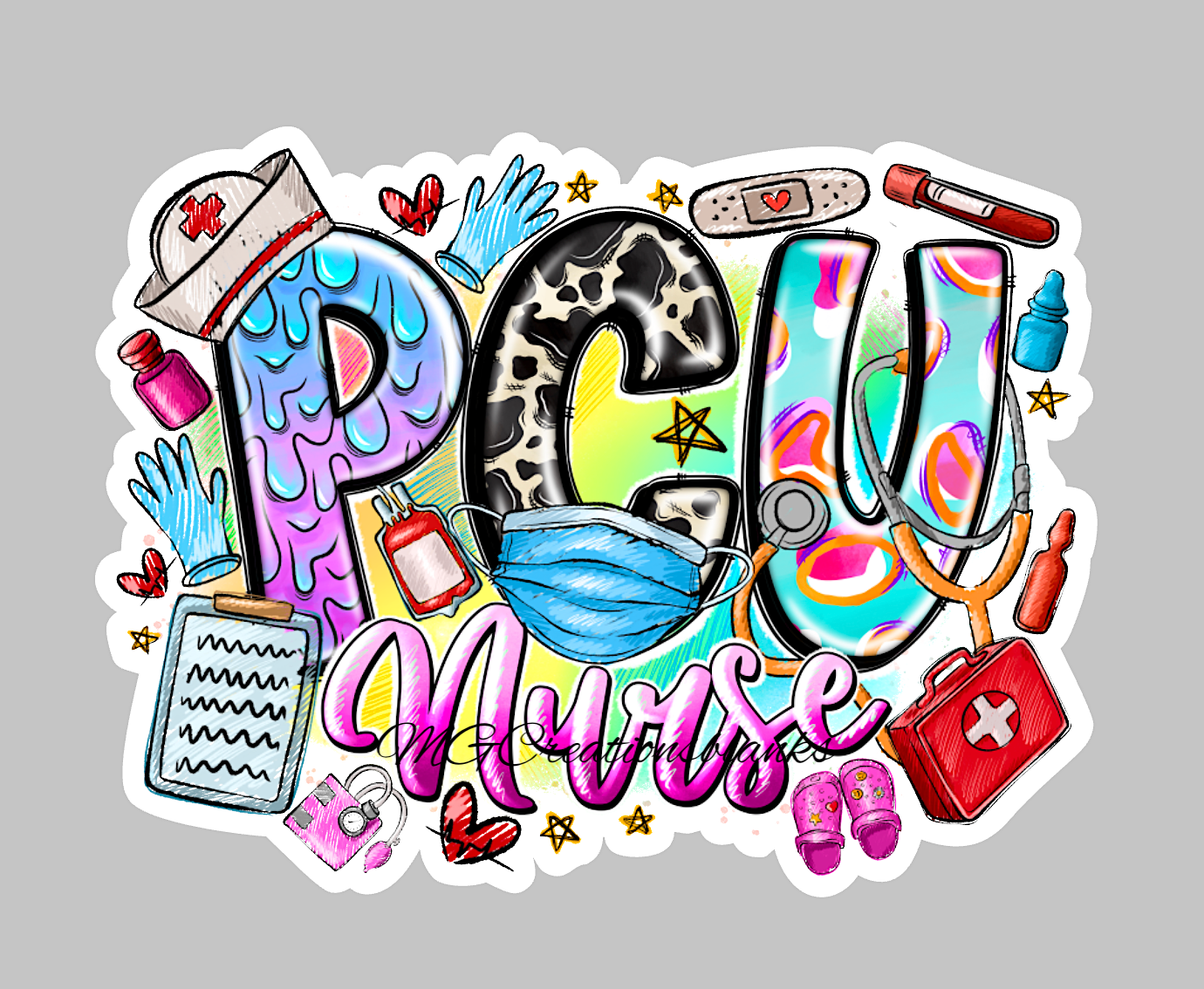 Progressive Care Unit Nurse acrylic blanks for badge reels & vinyl decal, PCU nurse acrylic blank, Nurse badge reel supplies, nurse DIY craft blank