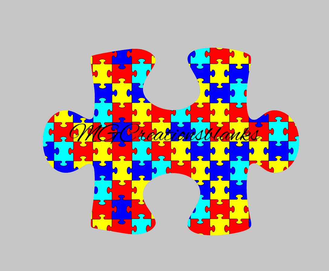Autism awareness clear acrylic blanks & vinyl decal, Autism awareness DIY acrylic blank, autism badge reel supplies, autism craft acrylic blank
