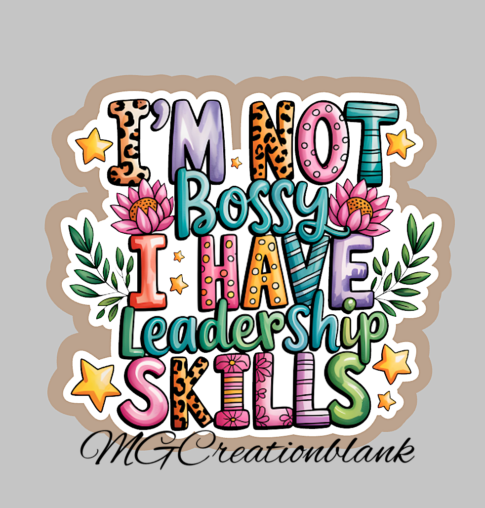 I'm not bossy clear acrylic blanks & vinyl decals for badge reels, sarcasm craft acrylic blank, leader DIY craft blanks for badge reel, funny DIY acrylic blank