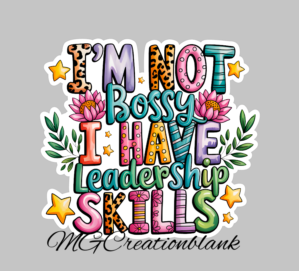I'm not bossy clear acrylic blanks & vinyl decals for badge reels, sarcasm craft acrylic blank, leader DIY craft blanks for badge reel, funny DIY acrylic blank