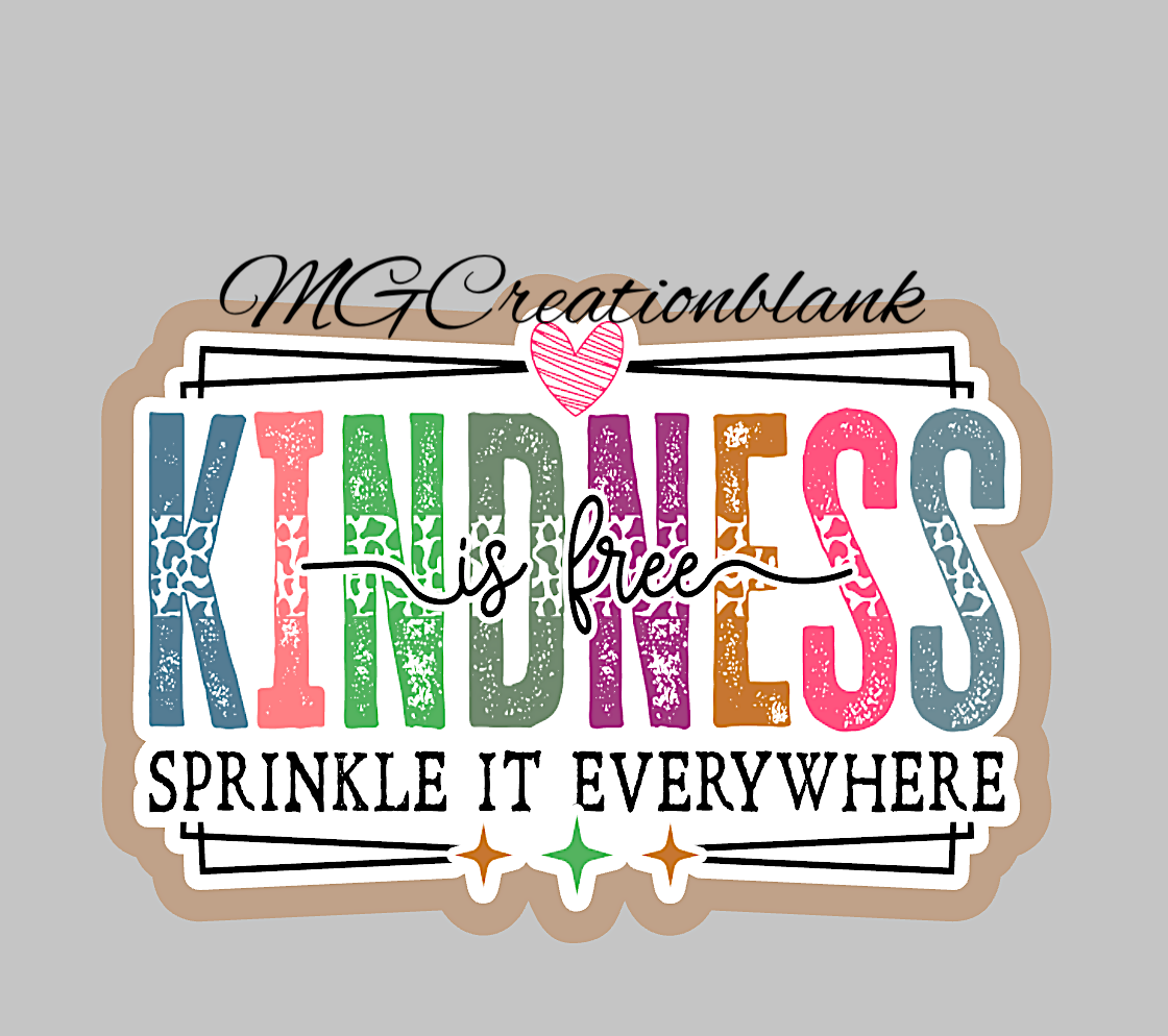 Kindness clear acrylic blanks & vinyl decal for badge reels, be kind acrylic blank, Be kind DIY craft acrylic blank, acrylic blank