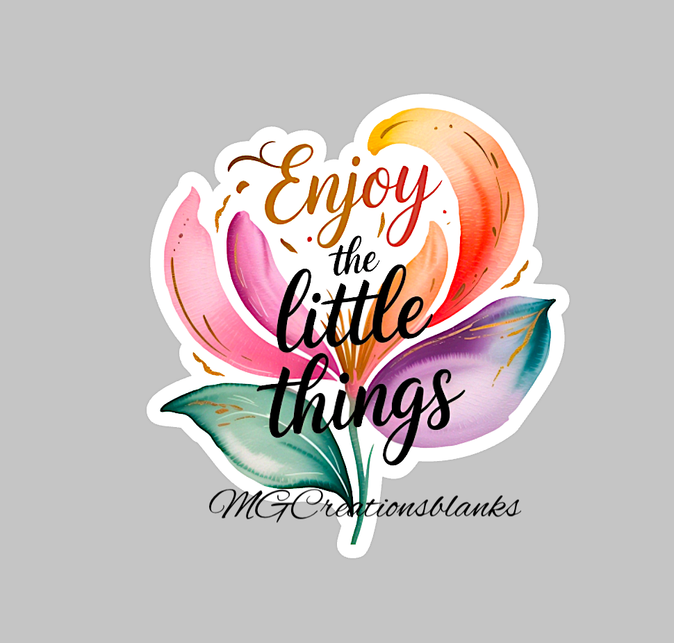 Enjoy the little things acrylic blanks for badge reels & vinyl decal, Joy acrylic blank, be happy cast acrylic, motivational badge reel