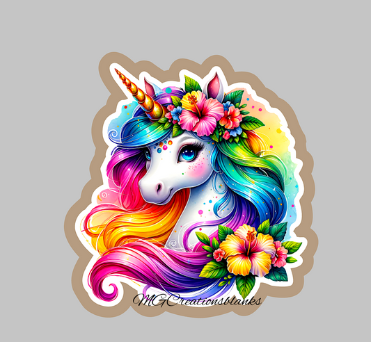 Unicorn acrylic blank for badge reels & vinyl decal, Unicorn DIY blank, Unicorn craft blank for badge reels, Unicorn