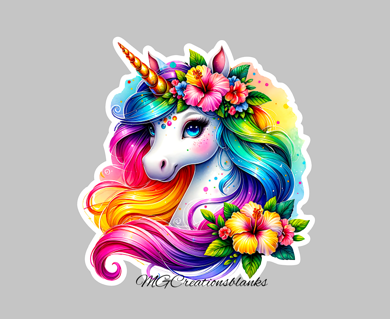 Unicorn acrylic blank for badge reels & vinyl decal, Unicorn DIY blank, Unicorn craft blank for badge reels, Unicorn