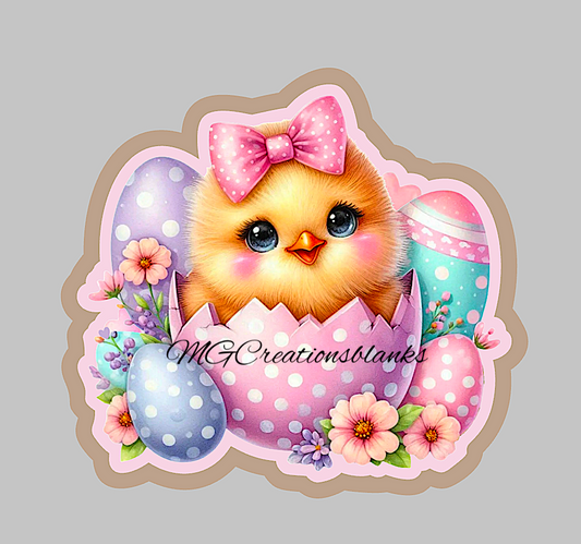 Easter egg chick clear acrylic blanks for badge reels with vinyl decal, Easter chick acrylic blank, Easter egg DIY craft blank