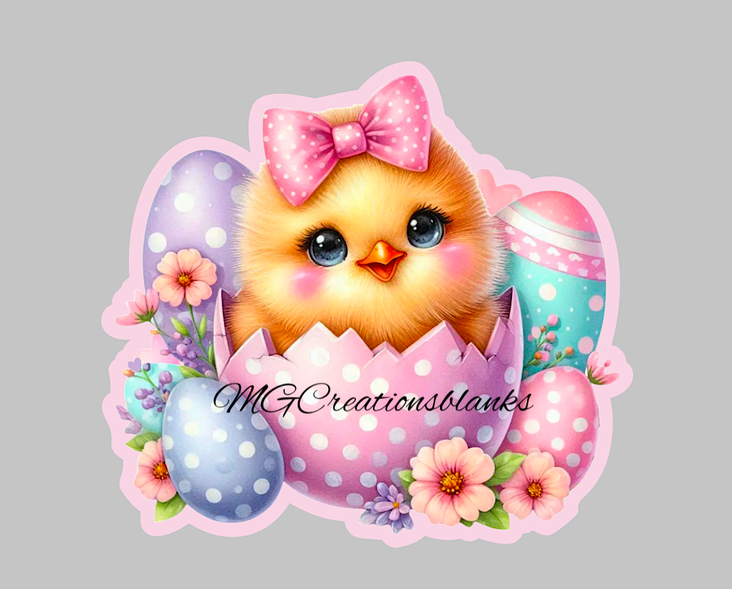 Easter egg chick clear acrylic blanks for badge reels with vinyl decal, Easter chick acrylic blank, Easter egg DIY craft blank