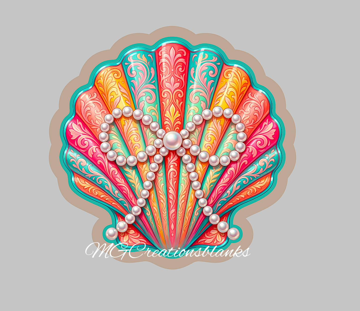 Summer Seashell acrylic blanks for badge reels & vinyl decal, summer seashell DIY craft blank, summer badge reel blank