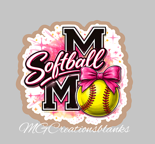 Softball mom acrylic blanks for badge reels & vinyl decal, softball badge reel craft acrylic blank, Softball mom badge reel DIY blank