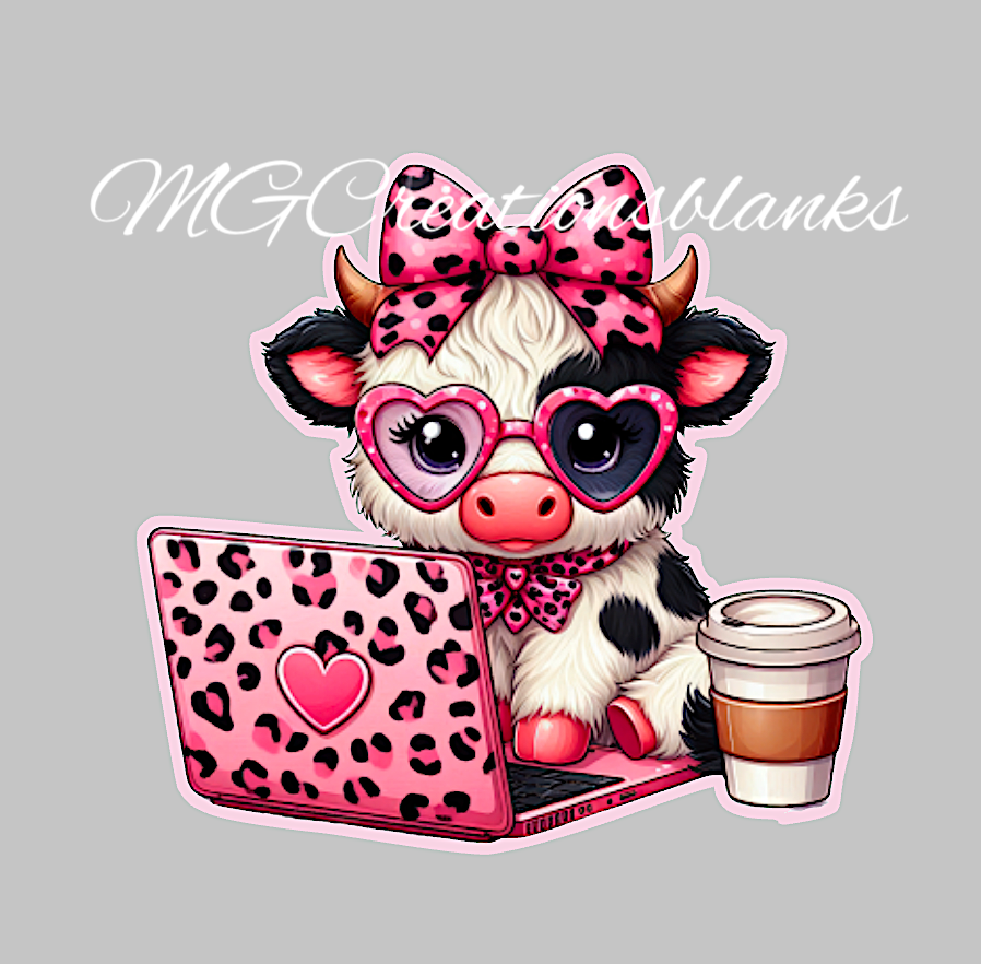 Highland cow with coffee clear acrylic blank for badge reel, coffee vinyl decal, but first coffee acrylic blank, coffee vinyl decal, coffee cast acrylic, coffee cup badge reel, cow acrylic blank