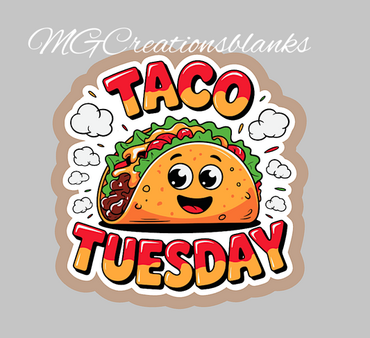 Tacos Tuesday clear acrylic blanks for badge reels with vinyl decal, 5 de Mayo, Mexican DIY blank, Taco Tuesday craft blanks
