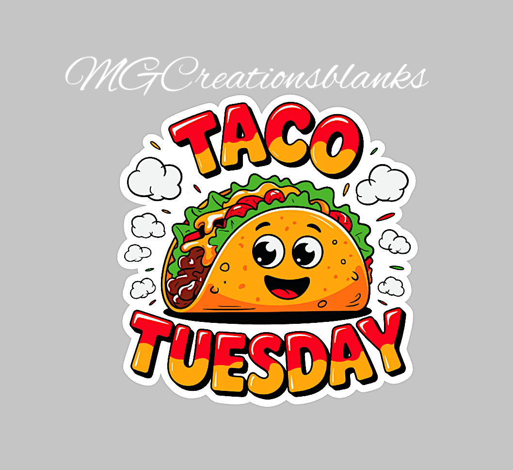 Tacos Tuesday clear acrylic blanks for badge reels with vinyl decal, 5 de Mayo, Mexican DIY blank, Taco Tuesday craft blanks