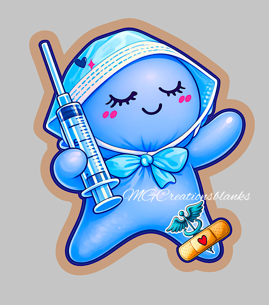 Glove people acrylic blank for badge reels & vinyl decal, nurse acrylic blank, RN craft acrylic, medical badge supplies, glove people