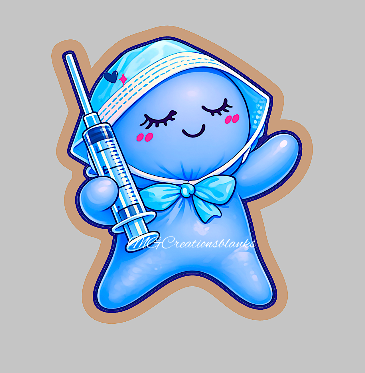 Glove people acrylic blank for badge reels & vinyl decal, nurse acrylic blank, RN craft acrylic, medical badge supplies, glove people