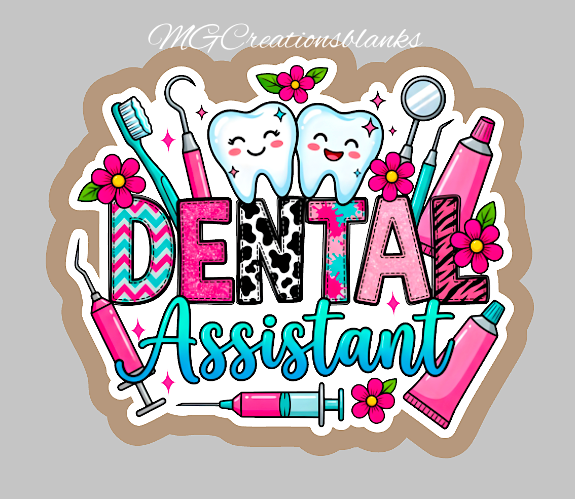 Dental assistant acrylic blanks for badge reels & vinyl decal, dental assistant DIY craft acrylic blank, Dental assistant badge reel supplies, Dental
