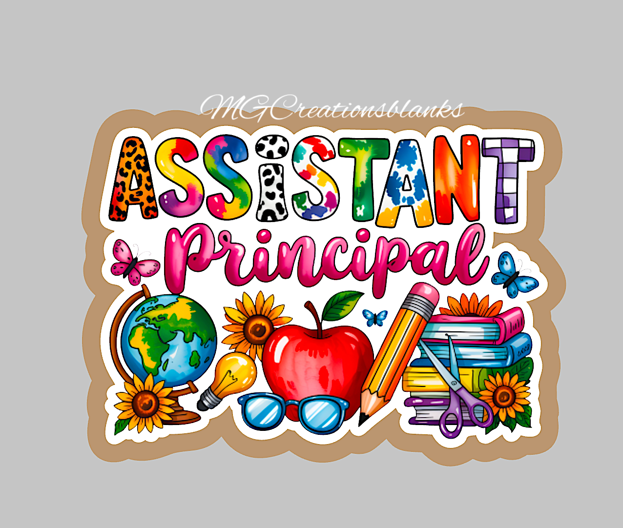 Assistant Principal clear acrylic blank for badge reels & vinyl decal, assistant principal DIY acrylic blank, AP craft blank, Principal badge reel supplies