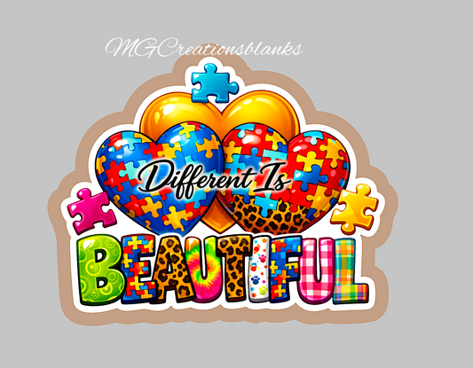 Autism awareness clear acrylic blanks & vinyl decal, Autism awareness DIY blank, autism badge reel supplies, autism craft acrylic blank