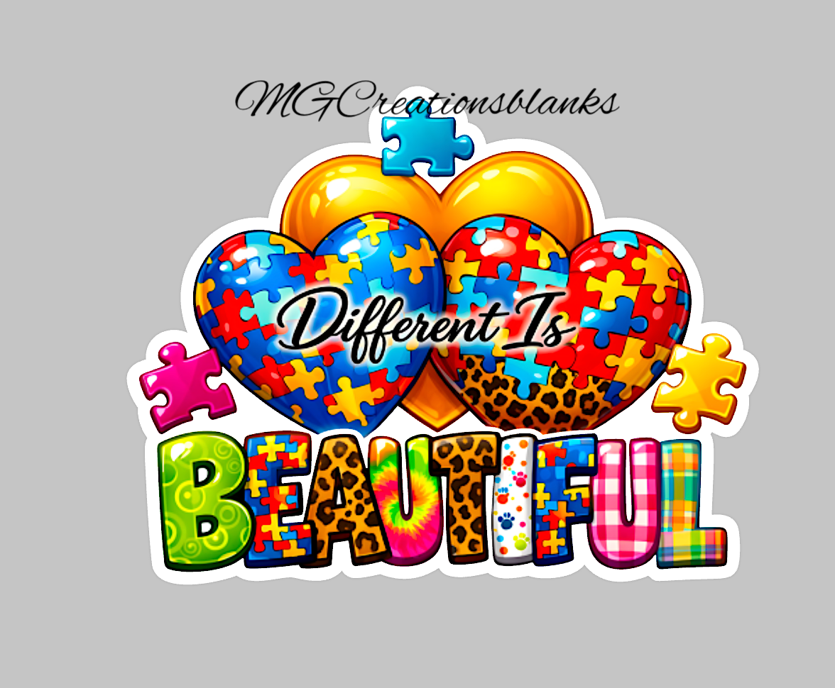 Autism awareness clear acrylic blanks & vinyl decal, Autism awareness DIY blank, autism badge reel supplies, autism craft acrylic blank