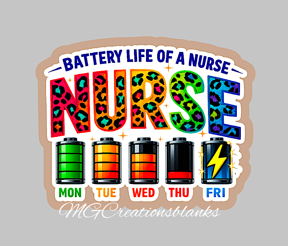 Nurse battery life acrylic blank for badge reels & vinyl decal, nurse acrylic blank, RN vinyl decal, RN DIY craft blank, nurse badge reel supplies, RN