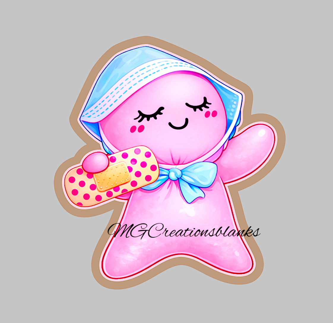Glove people acrylic blank for badge reels & vinyl decal, nurse acrylic blank, RN craft acrylic, medical badge supplies, glove people, bandaid DIY blank