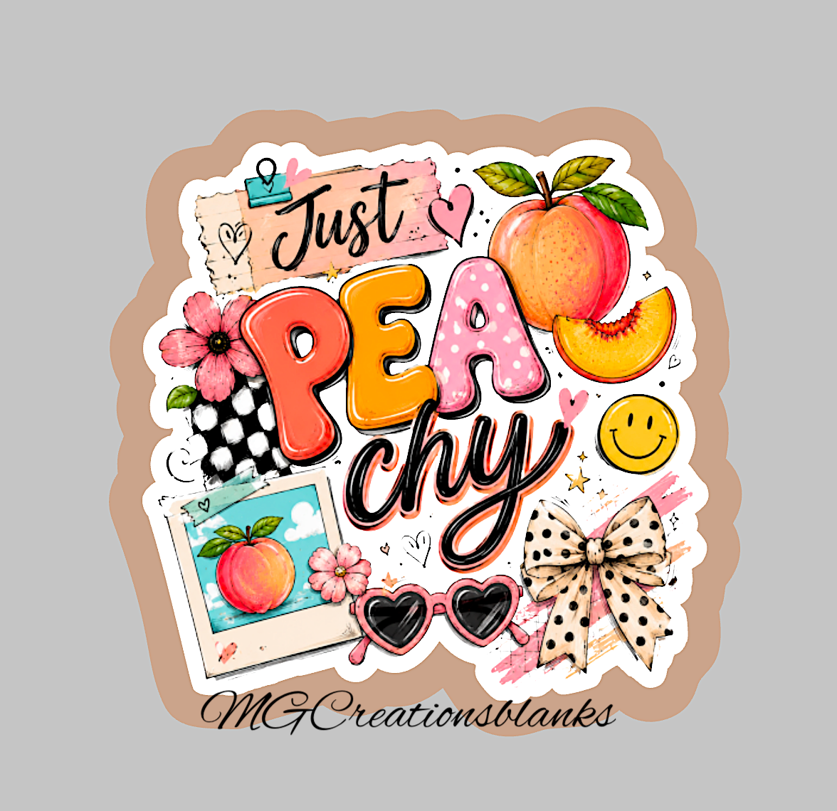 Just peachy clear acrylic blanks & vinyl decal, peachy DIY craft blank, sarcasm clear acrylic blank, funny DIY craft blank