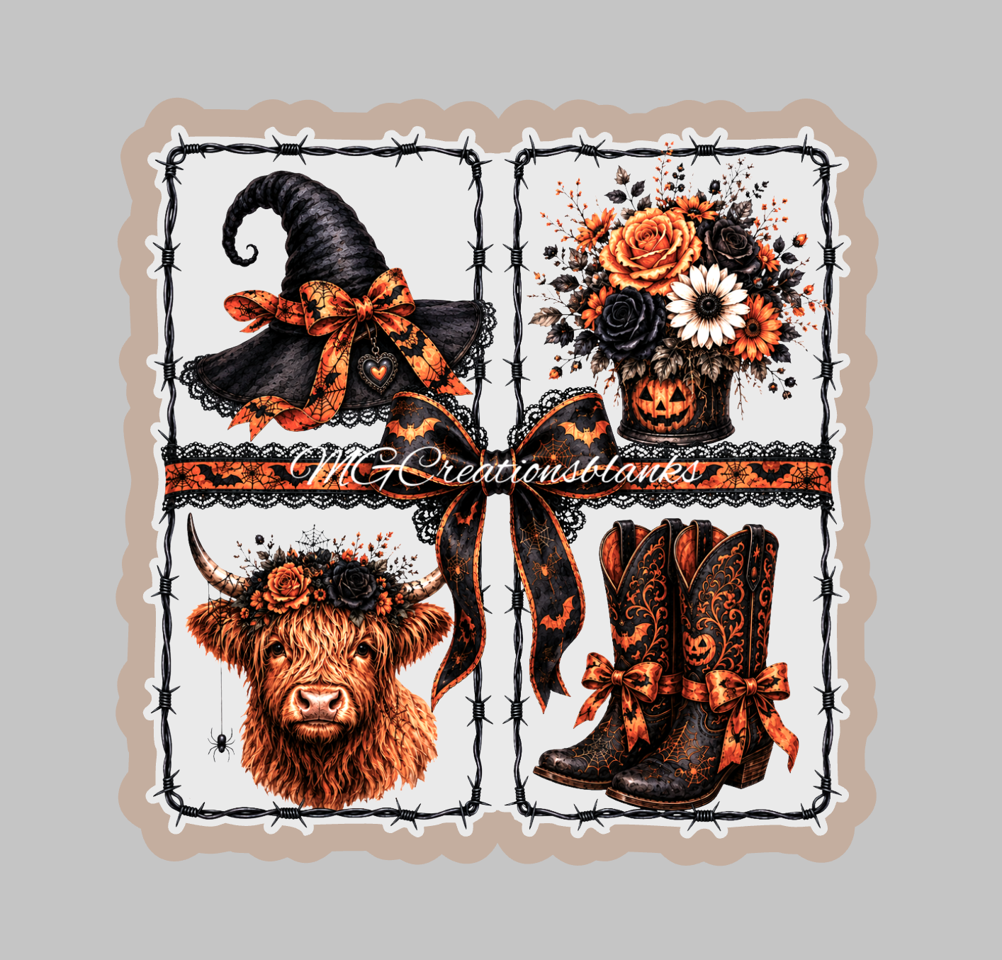 Halloween clear acrylic blanks for badge reels with vinyl decal, BOO acrylic blank, witch DIY decal, highland cow acrylic blank, Halloween craft blank
