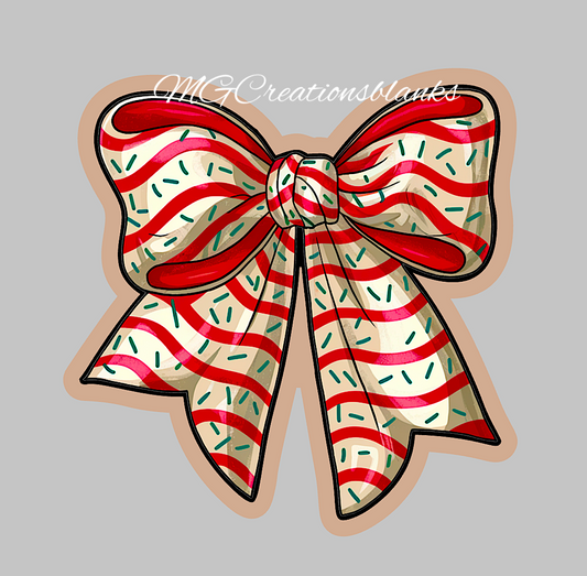 Christmas bow clear acrylic blank for badge reel with vinyl decal, acrylic blank, mistletoe decal, Christmas bow DIY craft acrylic, Christmas bow