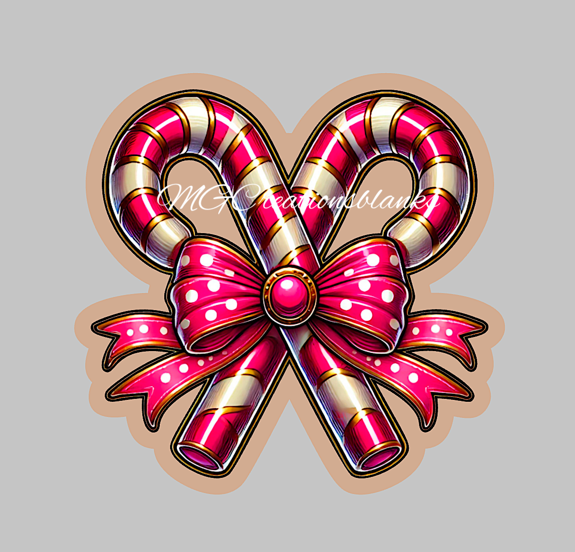 Christmas candy cane bow clear acrylic blank for badge reel with vinyl decal, acrylic blank, candy cane bow decal, Christmas bow DIY craft acrylic, Christmas bow
