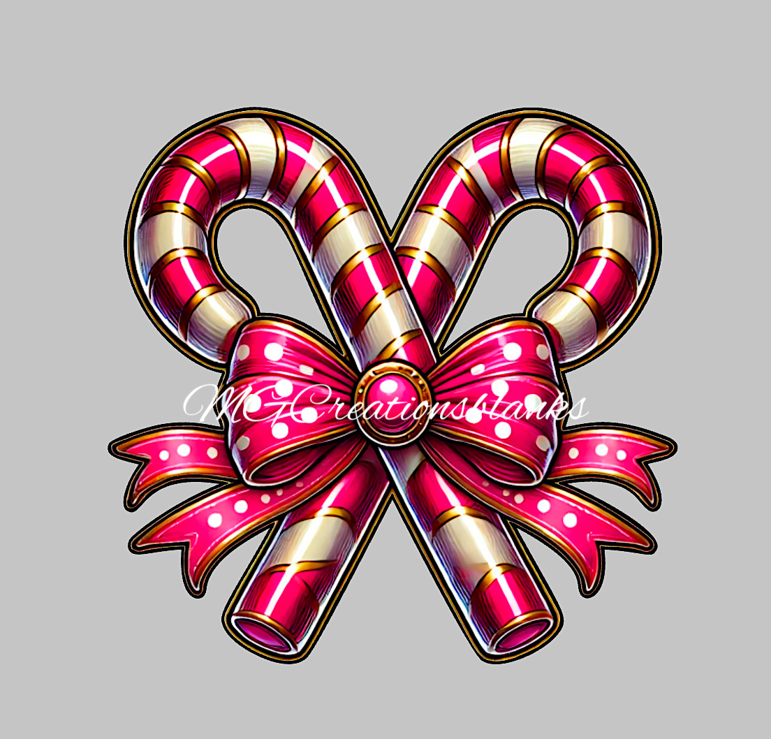 Christmas candy cane bow clear acrylic blank for badge reel with vinyl decal, acrylic blank, candy cane bow decal, Christmas bow DIY craft acrylic, Christmas bow